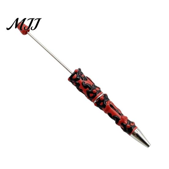 Smooth Ink Ballpoint Pen DIY Beadable Pen, Plastic Beaded Black Creative Supplies for Students Teens Teachers School Office