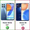 Shockproof Case - PHONILLICO - HONOR X8 5G - Soft Silicone - Reinforced Protection - 2 Tempered Glass