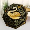 1pc Golden Swan with Floral OrnamentUmbrella with Plastic Handle,Suitable for All Seasons Home Travel Outdoor UmbrellaB1578