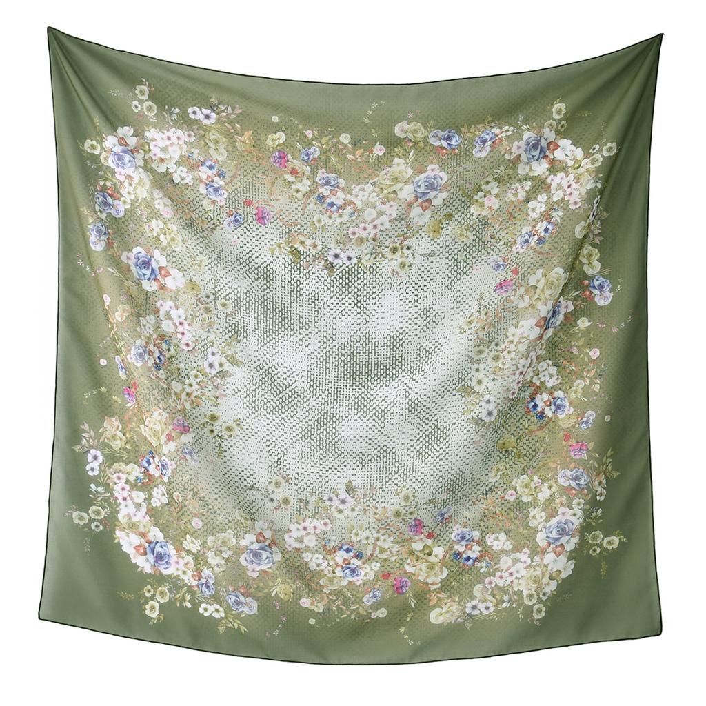 Newest Style Women Scarf Square Tencel Printed Handkerchief Fashion Temperament Beach Sunscreen Shawl