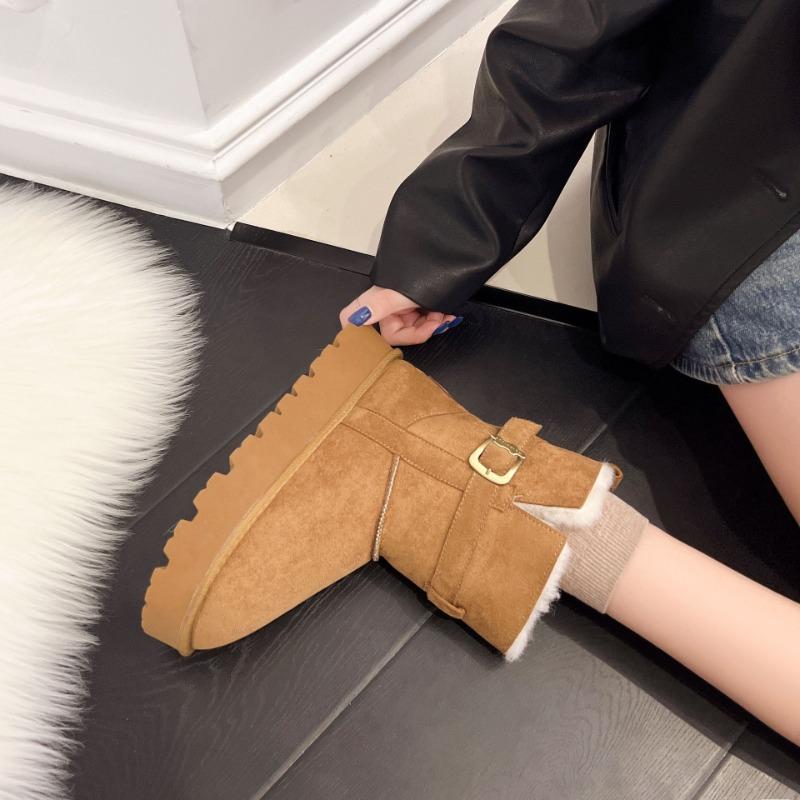 Winter New Snow Boots Non-slip and Snow-proof Comfortable Belt Buckle Outdoor Travel Versatile Student Cotton Shoes