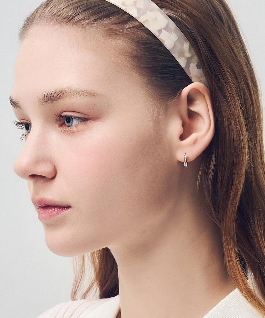 Dana Burton [925 Silver] Brilliant Pavé One-Touch Earrings