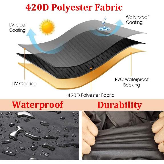 Patio Heater Cover, Outdoor Standing Square Heater Covers with Zipper Waterproof Windproof Thicker Oxford (Black, 87" H X 21" W X 24" D Inch)
