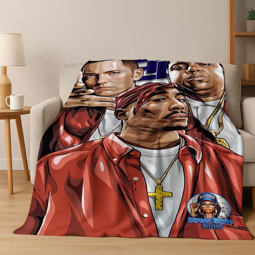 Legends Rapper Collection HIP HOP Rap Star Art Flannel Blanket,Cozy Soft Throw Blanket for Home Bedroom Bed Sofa Cover Gift Kid
