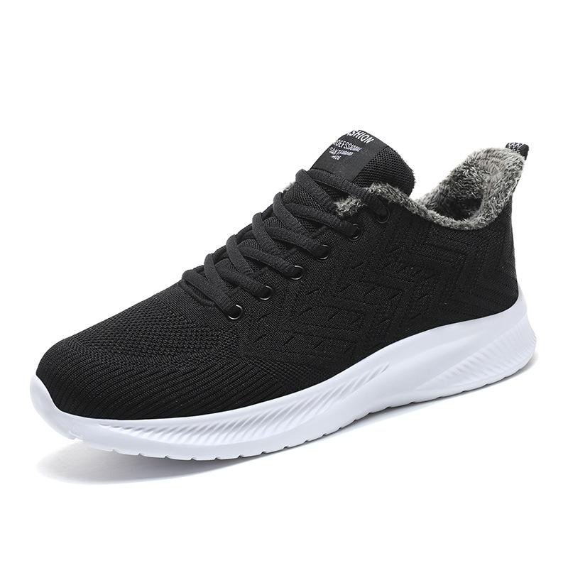 Mesh sneakers winter large size men's shoes warm shock absorption lightweight youth running shoes winter