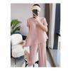 Wrinkle Casual Suit Women's Summer Irregular Top Loose Wide Leg Pants Two-piece Set