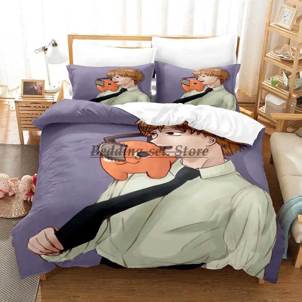 Chainsaw Man Pochita Bedding Set Single Twin Full Queen King Size Bed Set Aldult Kid Bedroom Duvetcover Sets SPY×FAMILY