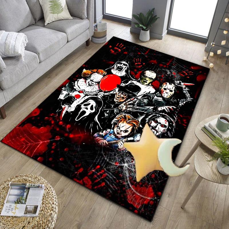 Horror Movie Characters Collage Office Rug Chair Mat, Game Carpet, Suitable for Front Door, Bedroom, Living Room, Desk, Holiday Gift