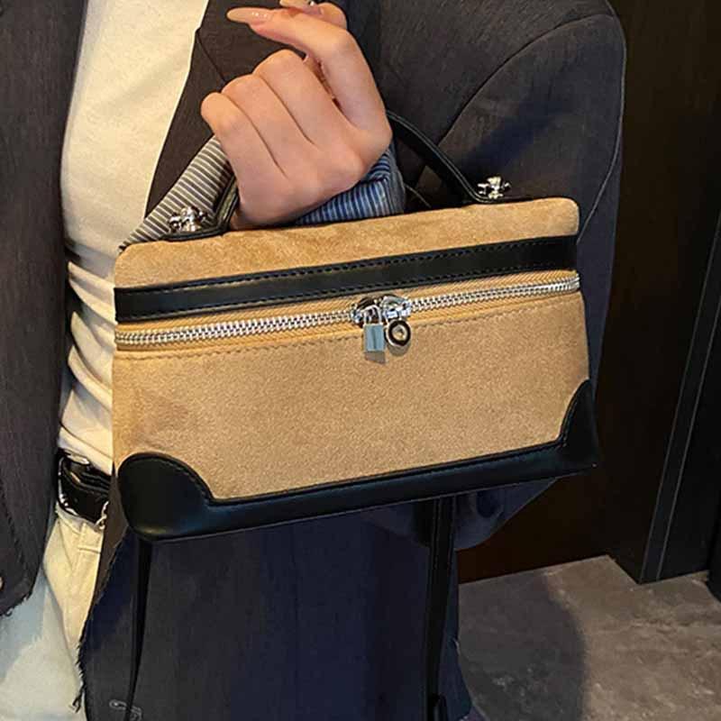 Fashion Retro Contrast Casual Handbag Bag Women's 2025 New Versatile Box Bag Fashion Crossbody Bag
