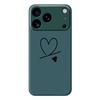 For iPhone 17 Pro Case Black Love Pattern Printing Straight Edge TPU Phone Back Cover