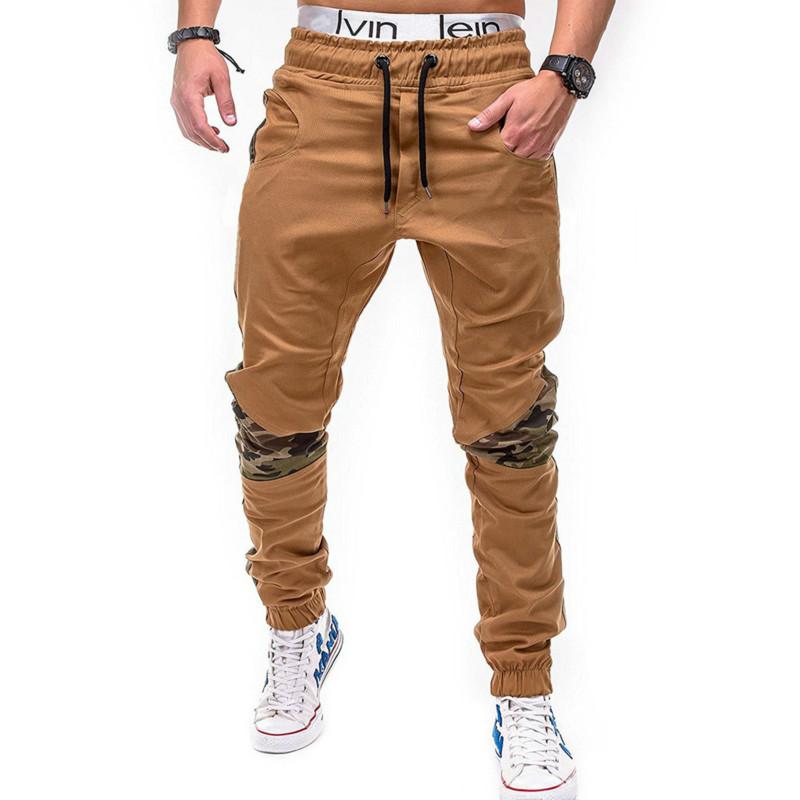 Men's Fashion Casual Pants Plus Size Camouflage Splicing Tights Jogging Pants