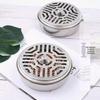 Stainless Steel Mosquito Coil Holder - Fireproof, Anti-Scald, Covered Incense Burner for Outdoor Use.