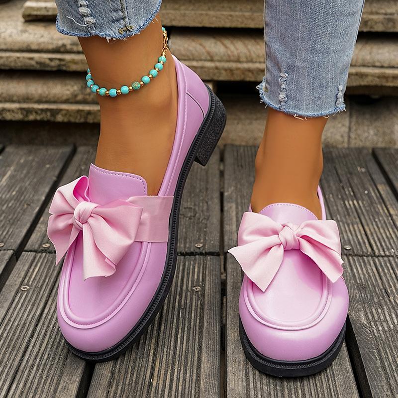 Fashion Fashion White Bowknot Loafers for Women 2025 Spring Summer Lightweight Slip On Casual Shoes Woman Comfort Low Heels Single Shoes
