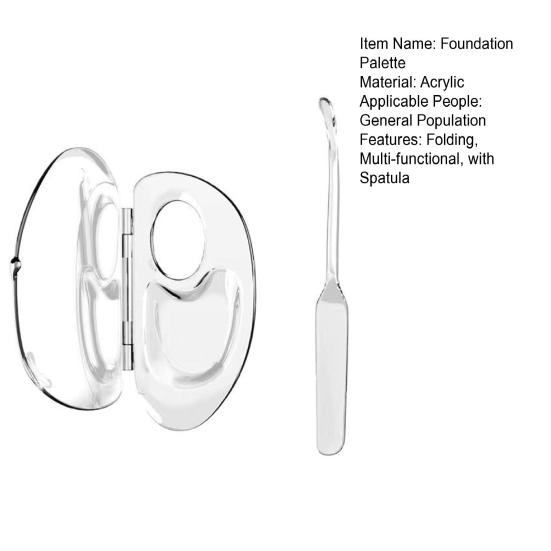 1/2/3Pcs Acrylic Liquid Foundation Palette Folding Makeup Mixing Tray with Spatula Tool Artists Beginners Cosmetic Makeup Blending Palette