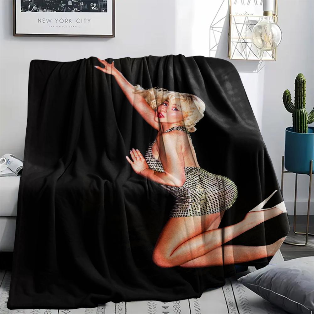 1PC Sabrina Carpenter Print Flannel Blanket, High quality Comfortable for All Seasons, Home Decor, Warmth and Comfort, Perfect for Christmas Gifts