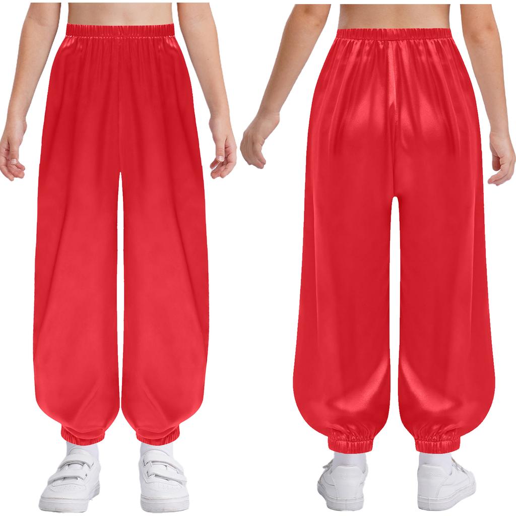 Dětská Kung Fu uniforma Oblečení pro bojová umění pro chlapce dívky Sada Tai Chi Wing Chun Elastický pas Jednobarevné kalhoty na vystoupení