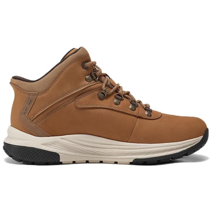 Skechers USA Men Yellow Ankle Boots Fabric Synthetic Leather Comfortable Versatile 205285-WTN