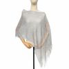 Women Glitter Mesh Tassel Hollow Knit Shawl, Gold Silver Yarn Fashion Wrap for Dinner Party Spring Summer