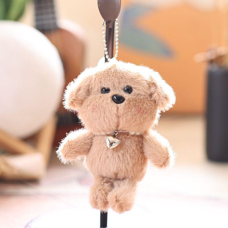 Cute Animal Plush Doll With Love Heart Pendant For Bag Accessories And Gifts