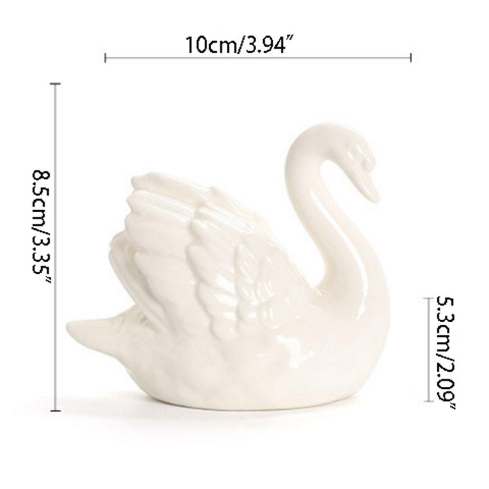 Elegant White Swan Statue Easy To Use Swan Couple Figurine Black Swan Ornaments  Office Decor