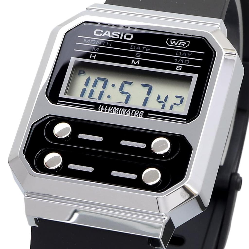 Casio Digital Watch, Retro Design, A100WEF-1A, Men's, International Model, Black, Urethane Strap