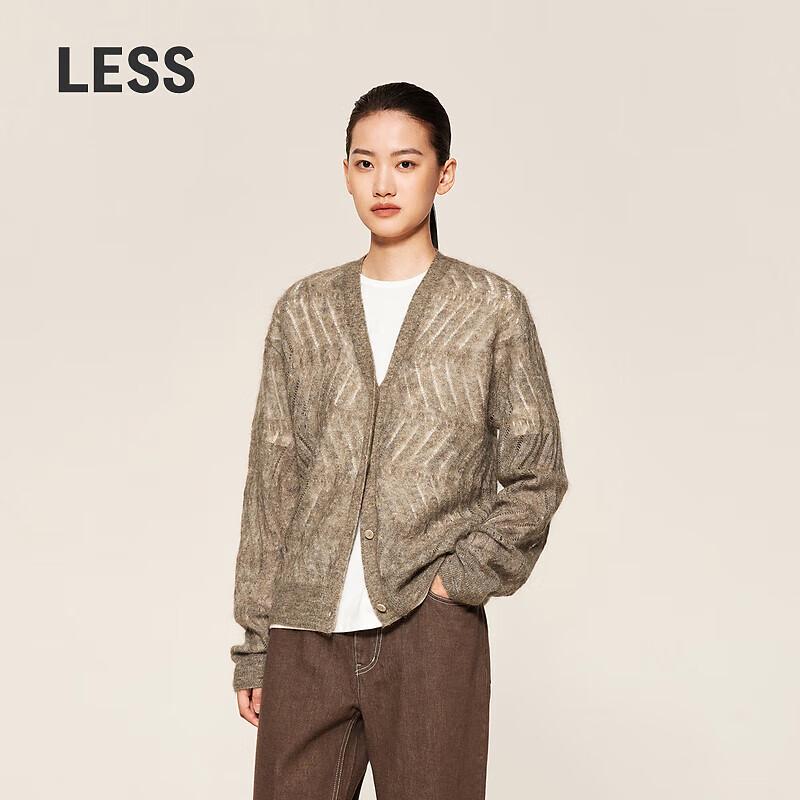 LESS 2024 Autumn V-Neck Cardigan Sweater