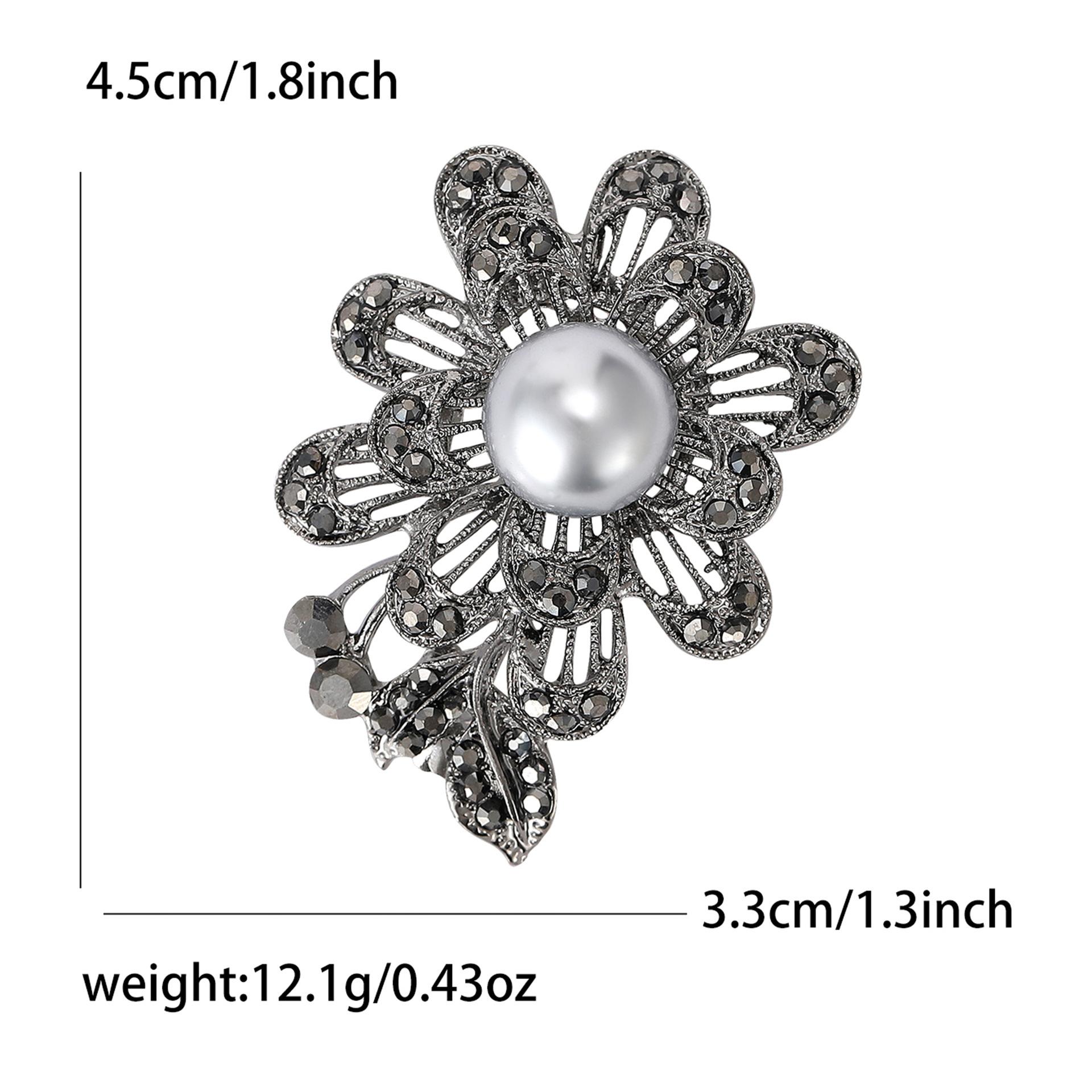 

Высококачественный ретро-пистолет из сплава со стразами, брошь «Черная роза», модная и универсальная женская одежда, ювелирная булавка для корсажа.