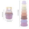 Stackable Rabbit Toy: 8-Piece Plastic Nesting Cups for Children's Education & Water Play