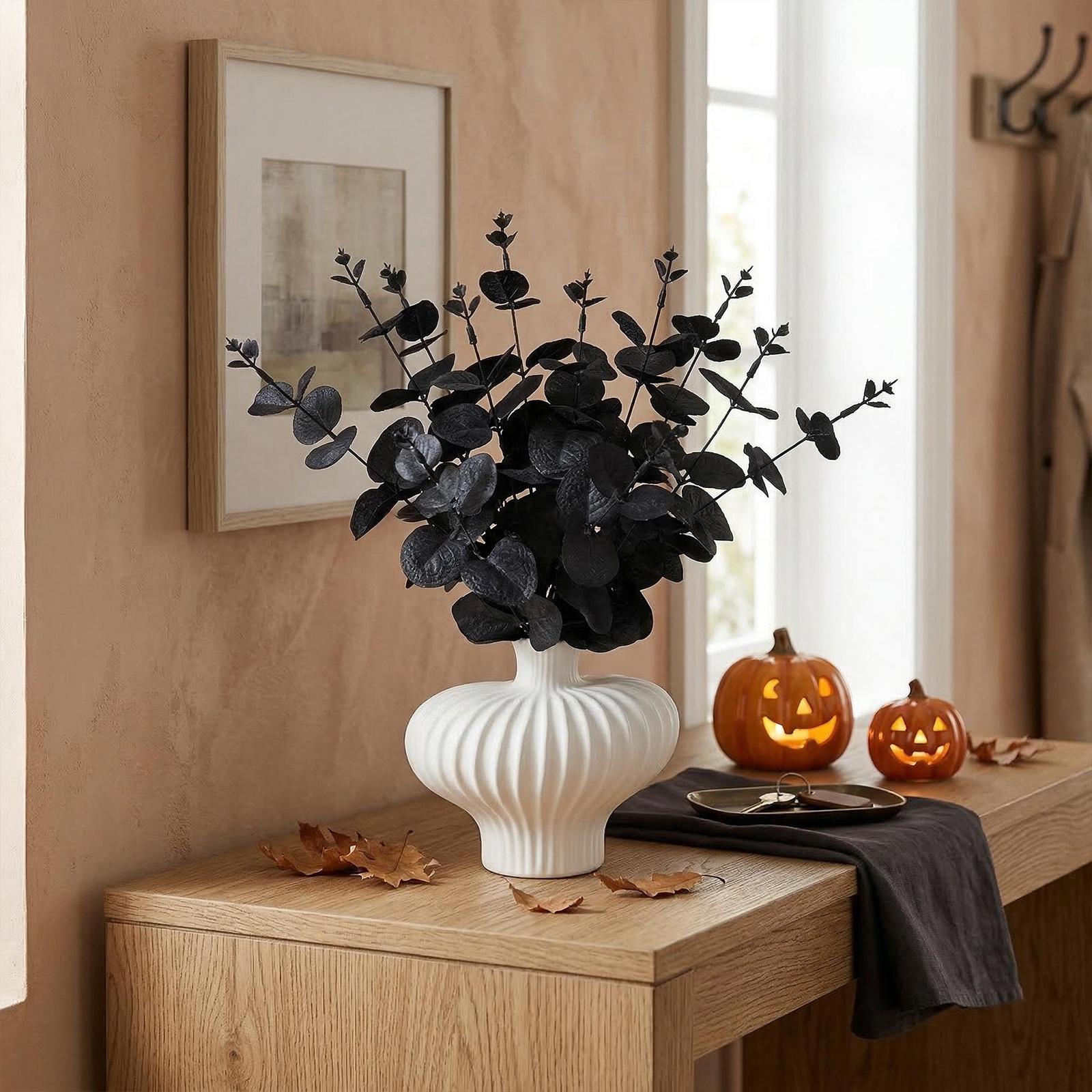 

Black Money Leaf Bouquet Halloween Party Decoration Flower One Size