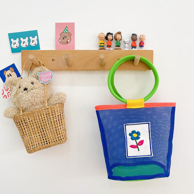 Eye-catching Floral Pattern Mesh Tote Bag For Kids Available In Bright Colors And Fun Shapes синий