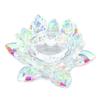 Flower Shape Nail Art Dappen Dish Glass Tealight Candle Holder Candlestick Decor With Lid Non Slip Bottom