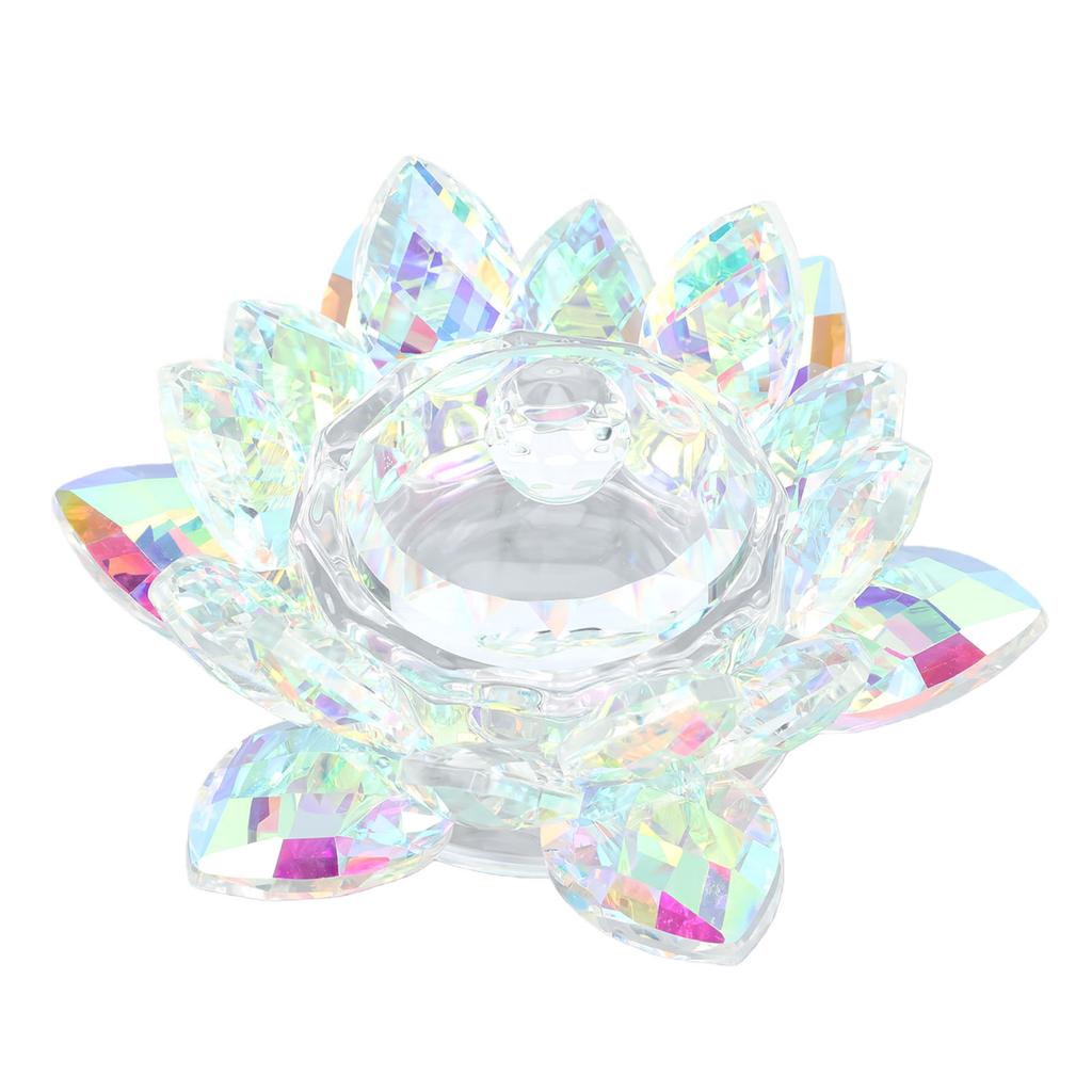 Flower Shape Nail Art Dappen Dish Glass Tealight Candle Holder Candlestick Decor With Lid Non Slip Bottom