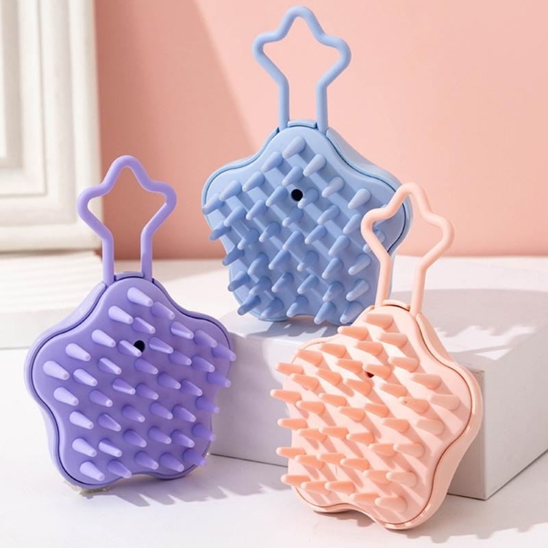 Wet and Dry Shampoo Brush Bath Shower Brush Silicone Head Scalp Massage Comb Hair Washing Comb for Men and Women