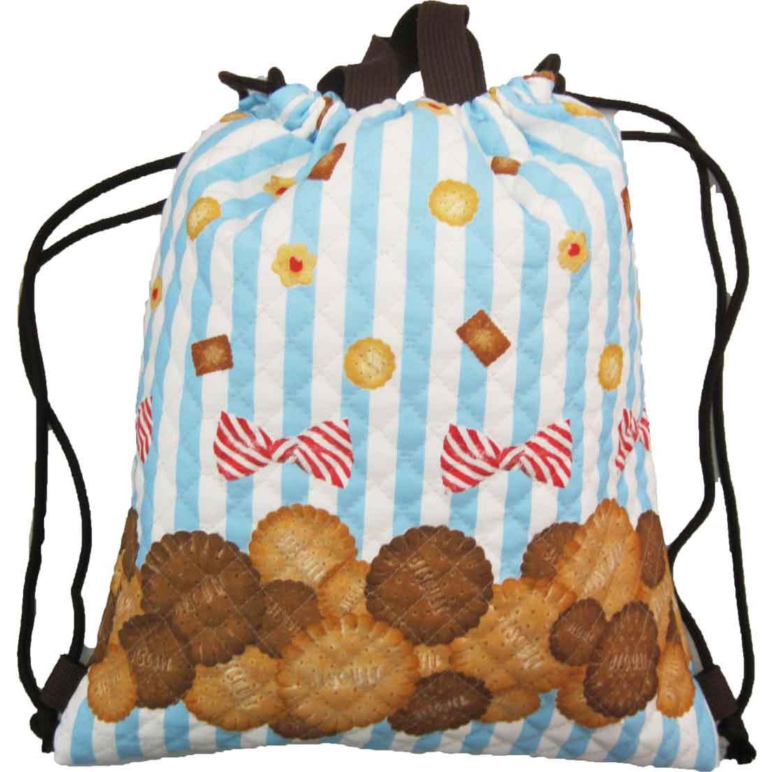 Drawstring bag with handle, gym clothes bag, blue biscuit pattern, kids, gym clothes bag, changing bag, lunch bag, swimming pool, sea, nursery