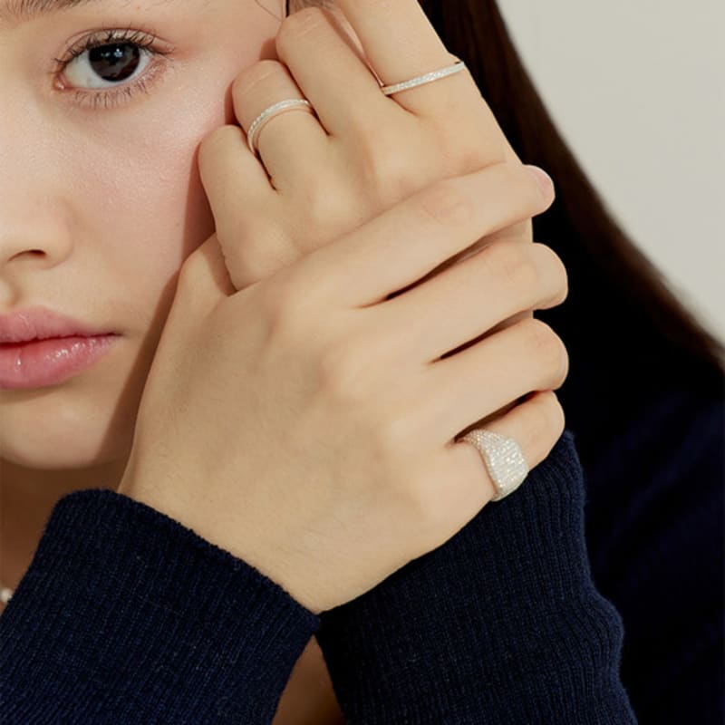 murmur [925silver]Square pave cubic ring