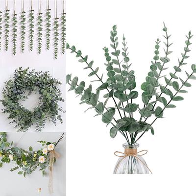 20 Pcs 38 CM Indoor Artificial Eucalyptus Leaves Greenery Stem Fake Eucalyptus Branches Floral Home Decor Party Cake Table Decor