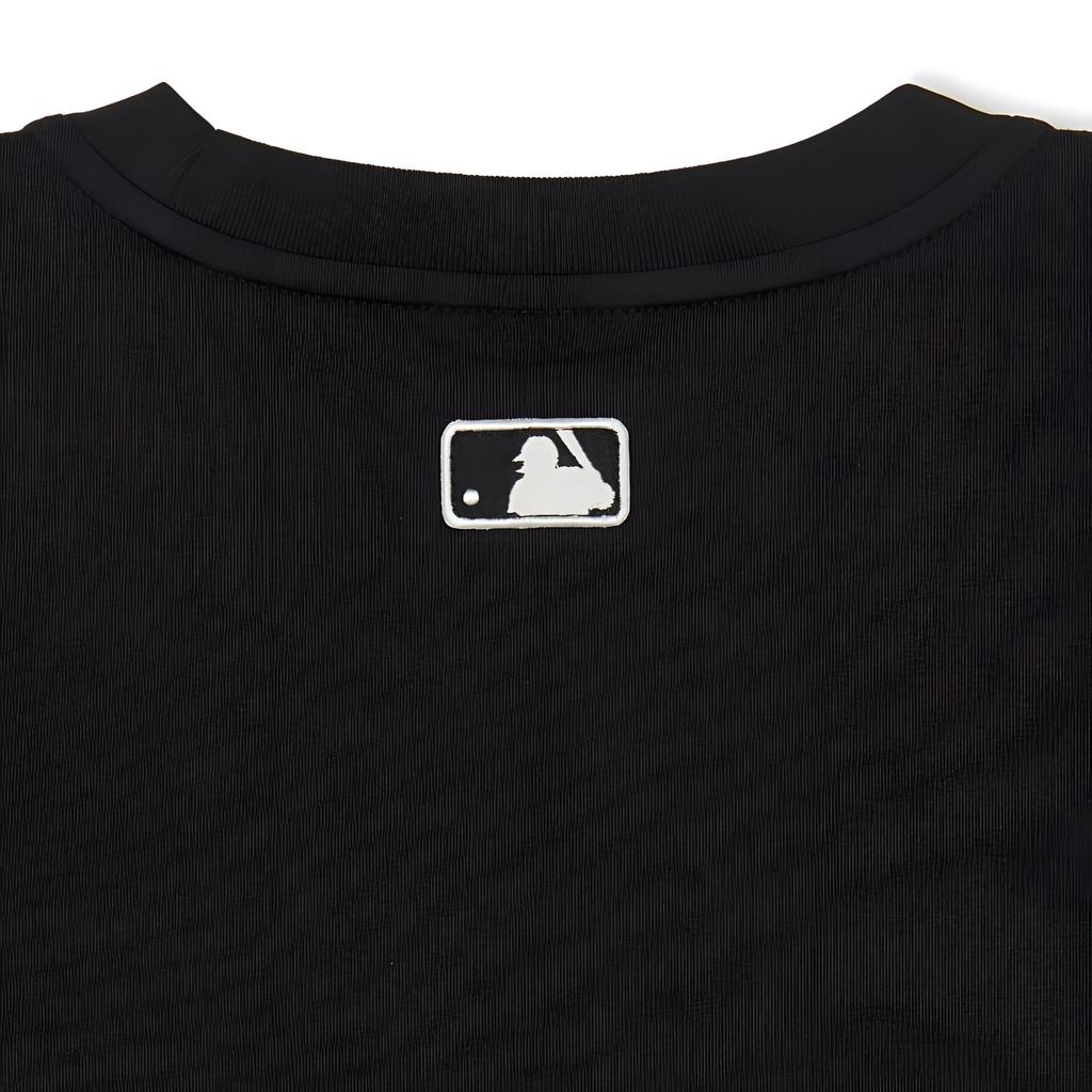 MLB New York Yankees Letter Print Crew Neck Breathable Sports Short Sleeve T-Shirt Women Tops Black 3FTSB1743-50BKS