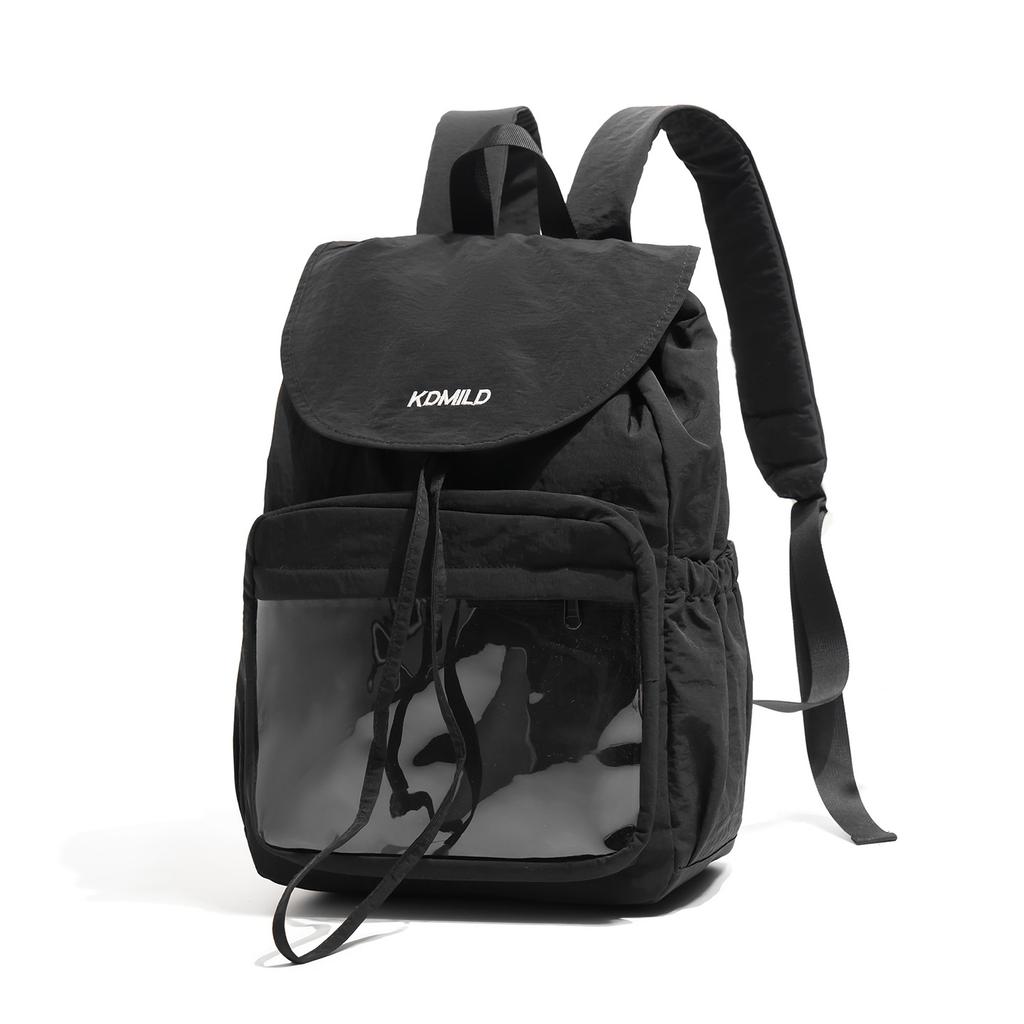 Schoolbag new Japanese contrasting color versatile backpack casual lightweight schoolbag transparent pain bag lightweight travel backpack