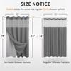 No Hooks Required Dotted Waffle Weave Shower Curtain with Snap In Liner - 71W X 74H,Hotel Grade,Spa Like Bath Curtain,Gray