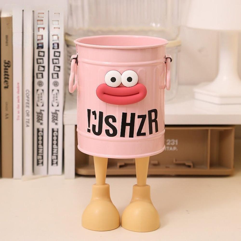 

New Big Mouth Pencil Holder Cartoon Large Capacity Desktop Storage Buckets Round DIY Pen Container Students Stationery Gifts рожевий