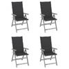 Day and Night - Day and Night Reclining Garden Chairs and Cushions 4 Pcs Solid Acacia Wood