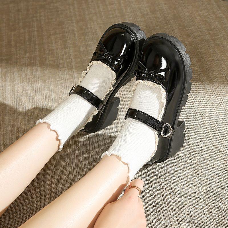 4143 thick-soled Mary Jane small leather shoes women's new skirt light mouth single shoes
