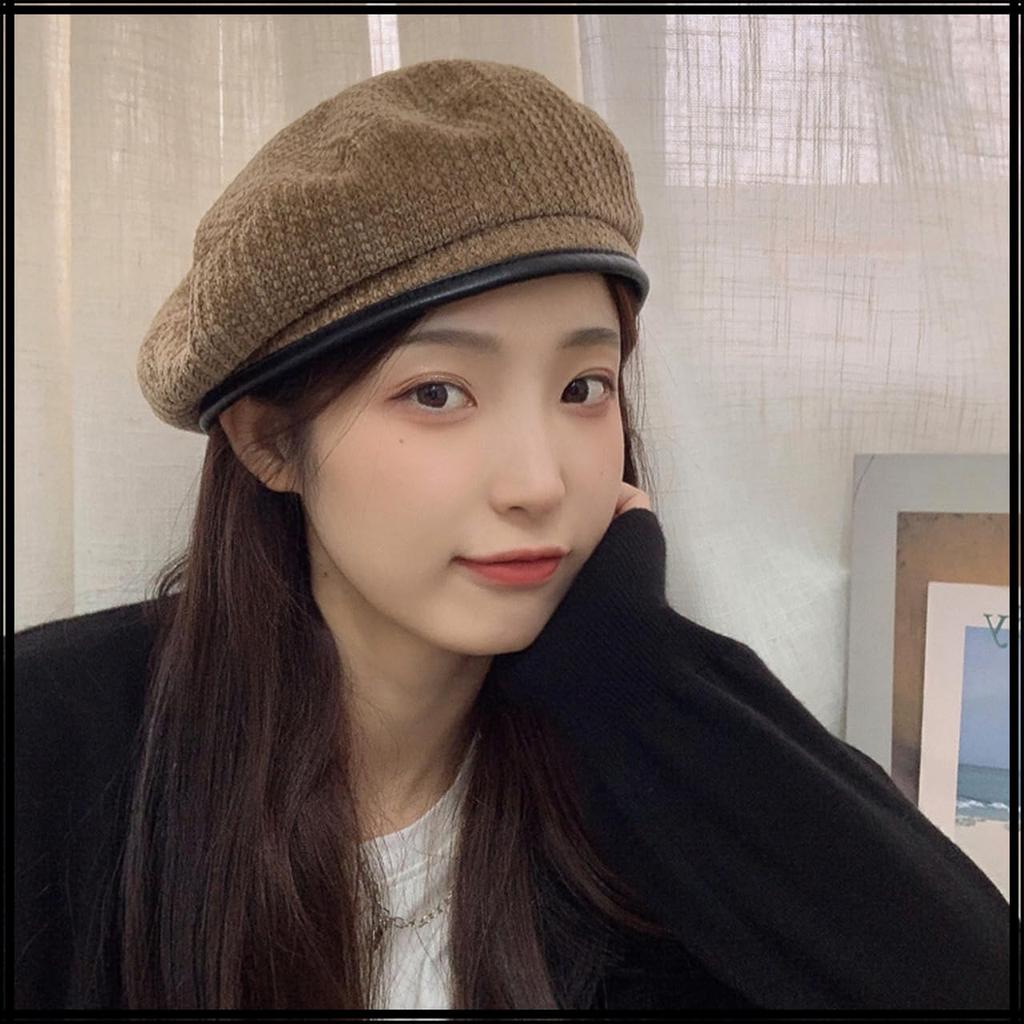 Barett CZ341 [Weißer Zahn] Hut, Herbst/Winter, Schlicht, Niedlich, Stilvoll, Elegant, Flauschig, Damen, (Marine)