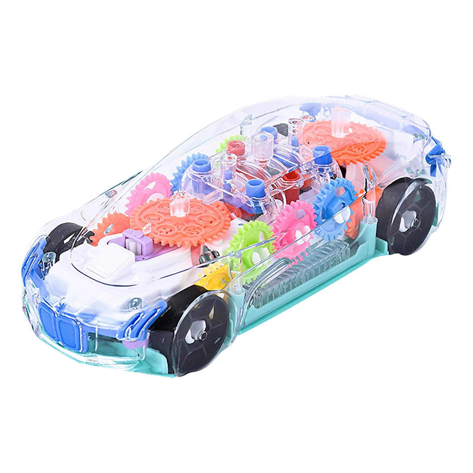 

Светящиеся прозрачные сенсорные машинки, игрушечные машинки, которые бьют и ходят, с красочными движущимися шестеренками, музыкальными и светодиодными эффектами, забавные автоматические рулевые игрушки One Size