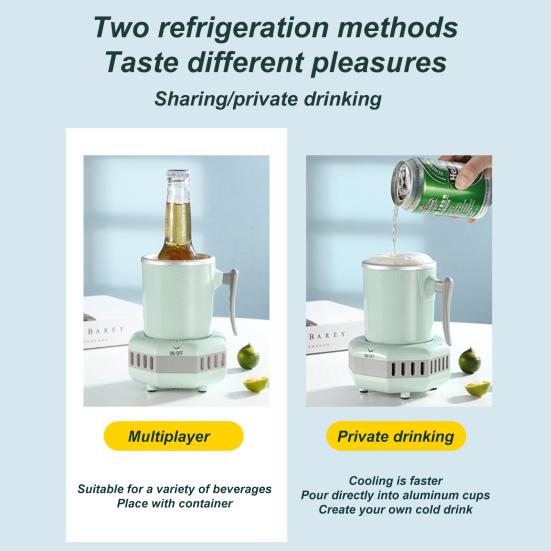 Quick Cooling Cup Easy One-Touch Operation Portable Mini Electric Drink Instant Cooler with Sunken Style for Beer Juice Coffee