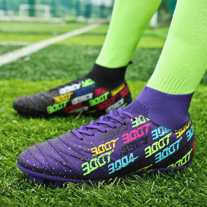 Football Shoes 31-48 Men's High-top Large-scale Football Shoes Long Nail Anti-slip Resistance TPR Artificial Captain Outdoor Youth Football Boots