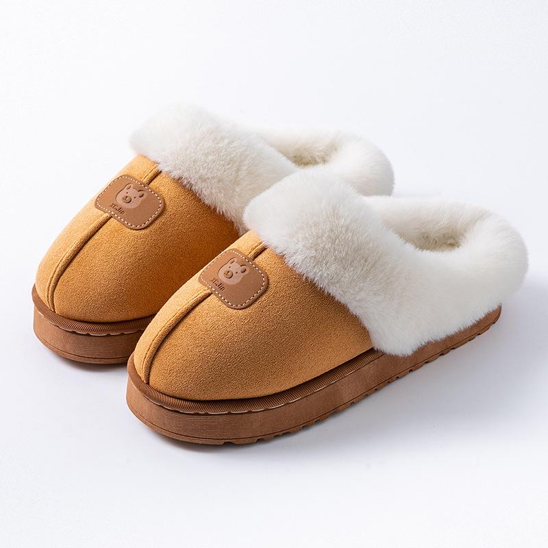 Cotton Slippers Women's Winter Indoor Wear-resistant Soft Bottom Warm Home Couple Home Autumn and Winter New Cotton Slippers Men