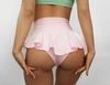 Damen Hohe Taille Einfarbig Rüschenbesatz Yoga-Shorts Enganliegend Po-Lifting Lässig Dritte Shorts Übergröße Sportliche Unterteile