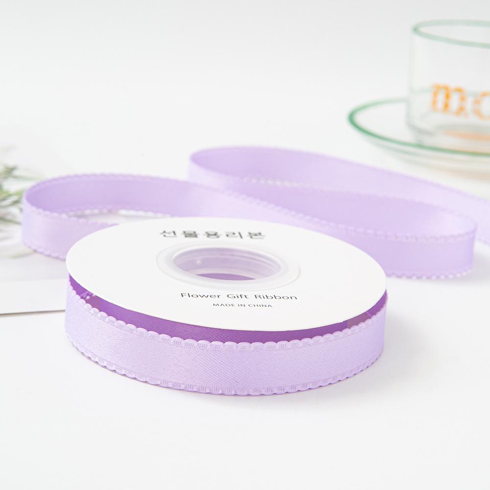 Panglică simplă de 1 cm grosime cu margine ondulată și ambalaj cu flori de mătase pentru accesorii DIY pentru păr și îmbrăcăminte