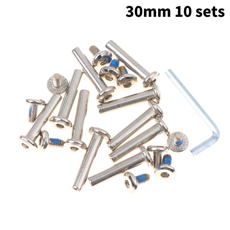 10Sets Roller Skates Parts Axle Male Female Screws Diameter 6Mm *31Mm/36Mm For Adult Kid Free Skating Inline Skates Wheel